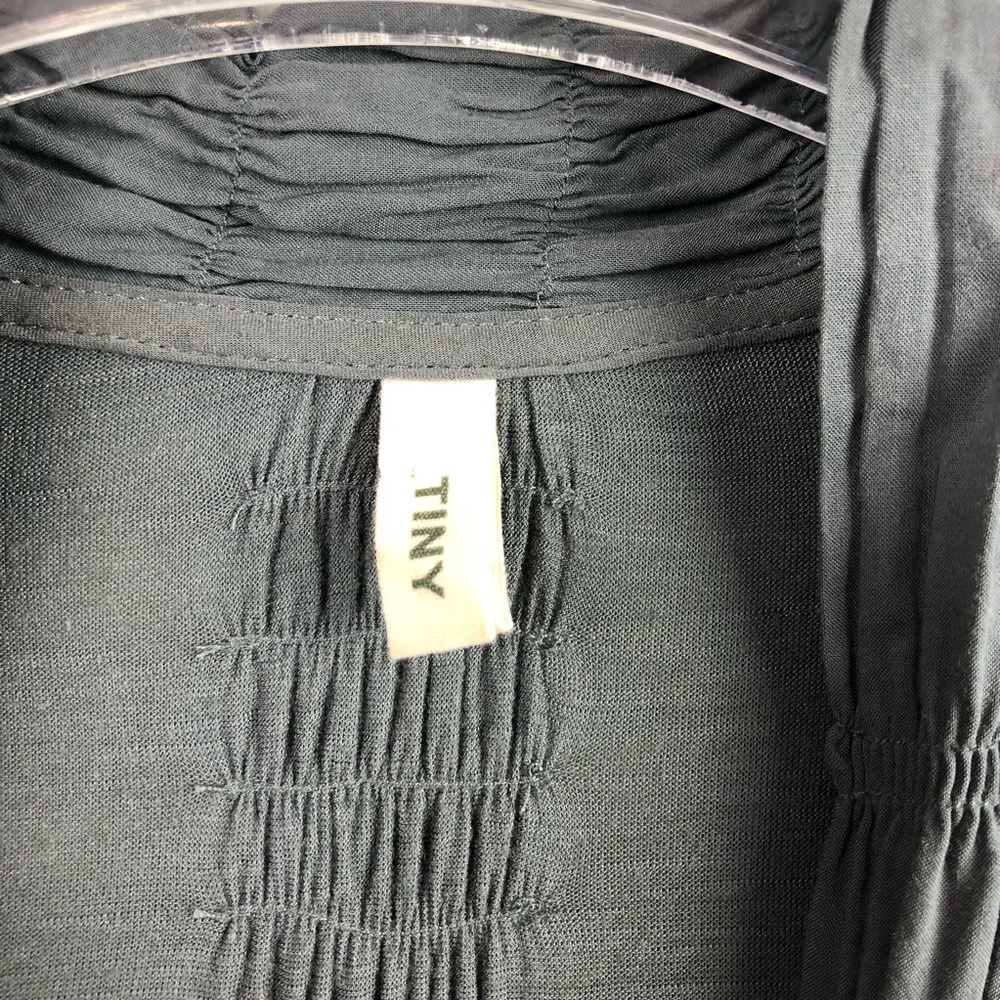 Anthropologie Gray Button-Front Patterned Raglan Top - Picture 2 of 5
